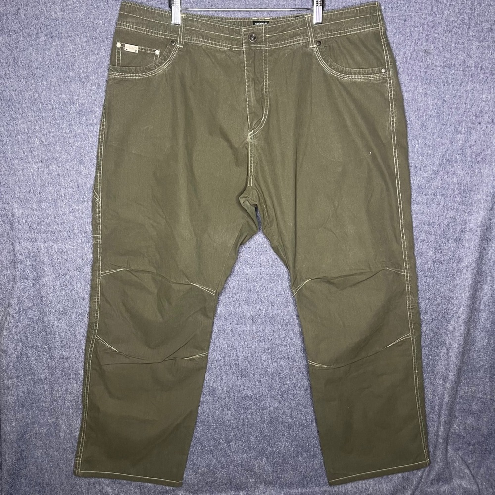 Kuhl Revolvr Mens 40x32 Olive Green Articulated Knee Hiking Outdoor PantsPatina